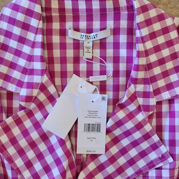 Derek Lam 10 Crosby - Pink Satina Button Shirt Dress - Size 16 (Large*) - Picture 6 of 14